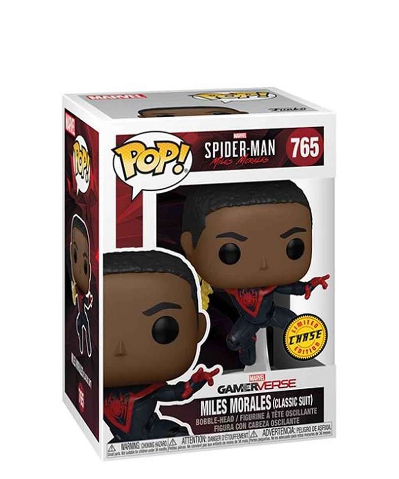 Funko Pop Marvel " Miles Morales (Leaping) (Unmasked) Chase" DAMAGED BOX