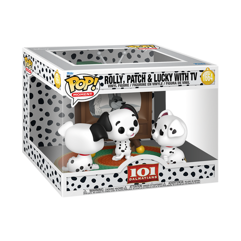 Funko Pop moment Disney - La Carica Dei 101 " Rolly, Patch & Lucky with TV "