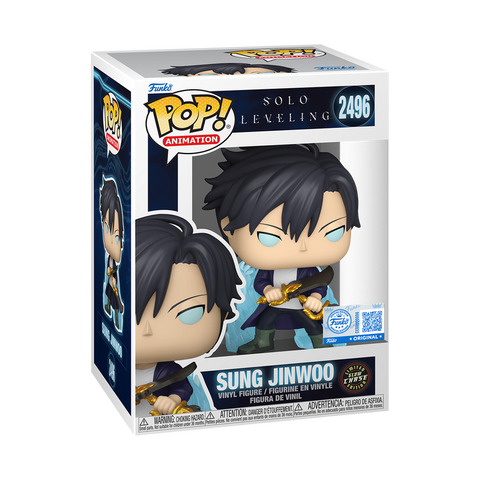 Funko Pop Anime e Manga - Solo Leveling "Sung Jinwoo (Blue Aura)" GITD SE (Chase)