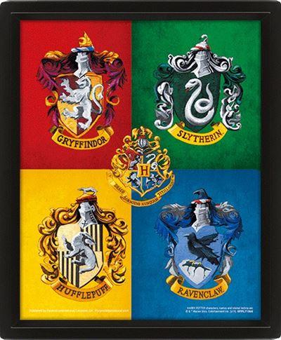 Poster - Harry Potter " Colourfull Crests " 3D Lenticular Poster 26 x 24cm