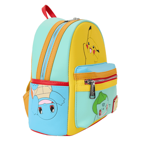 Loungefly - Pokémon " Pikachu, Bulbasaur, Squirtle, Charmander ed Eevee Mini Backpack "