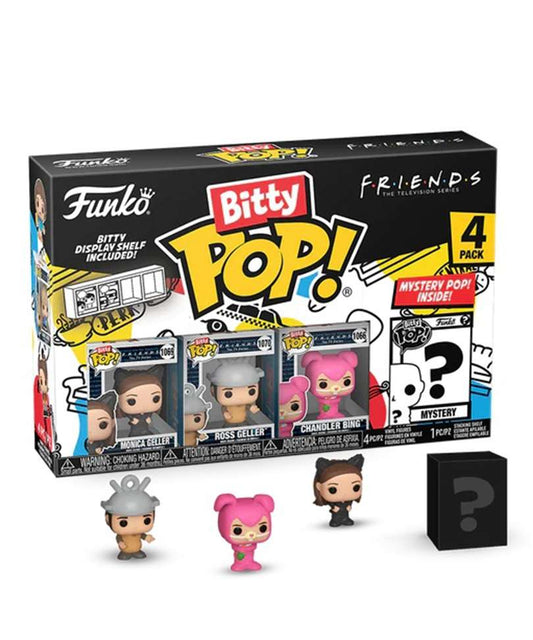 Funko Bitty Pop " Monica Geller (Cat) / Ross Geller (Spudnik) / Chandler Bing (Bunny) / Mystery Bitty (4-Pack) "
