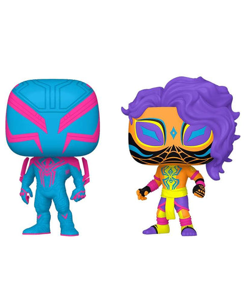 Funko Pop Marvel "Spider-Man 2099 & Spider-Man India (2-Pack) (Blacklight)"