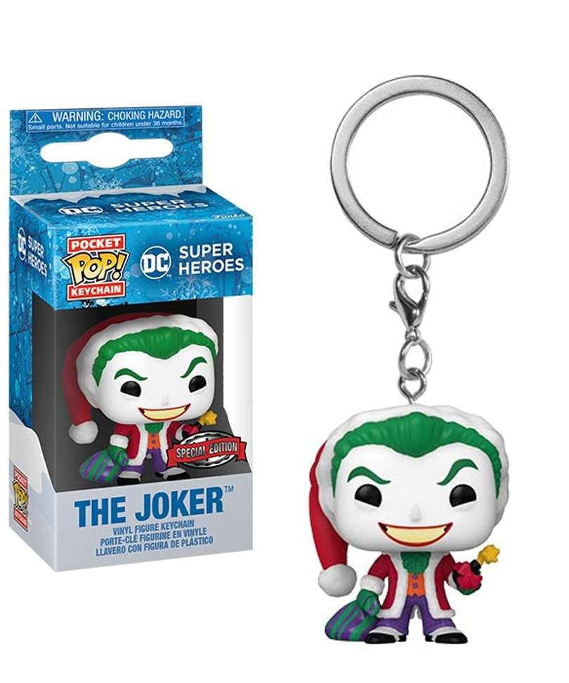 Funko Pop Keychain Marvel " The Joker as Santa Keychain "