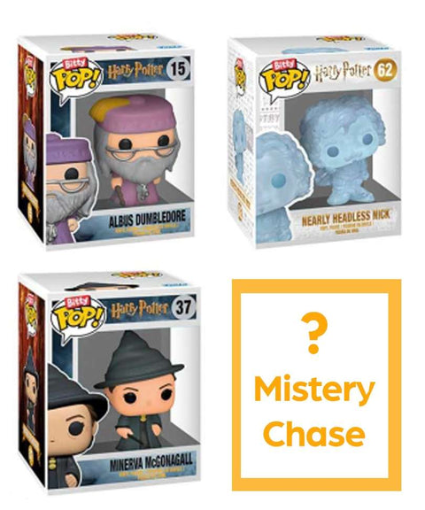 Funko Bitty Pop " Albus Dumbledore / Nearly Headless Nick / Minerva McGranitt / Mystery Bitty (4-Pack) "