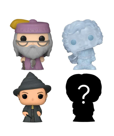 Funko Bitty Pop " Albus Dumbledore / Nearly Headless Nick / Minerva McGranitt / Mystery Bitty (4-Pack) "