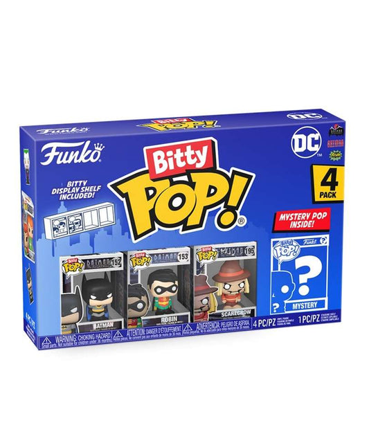 Funko Bitty Pop " Batman (Animated Series) / Robin (Animated Series) / Scarecrow (Animated Series) / Mystery Bitty (4-Pack) "