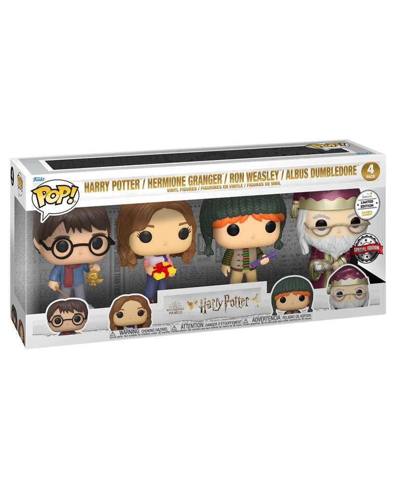 Funko Pop Harry Potter " Harry Potter / Hermione Granger / Ron Weasley / Albus Dumbledore (Metallic) (4-Pack) "