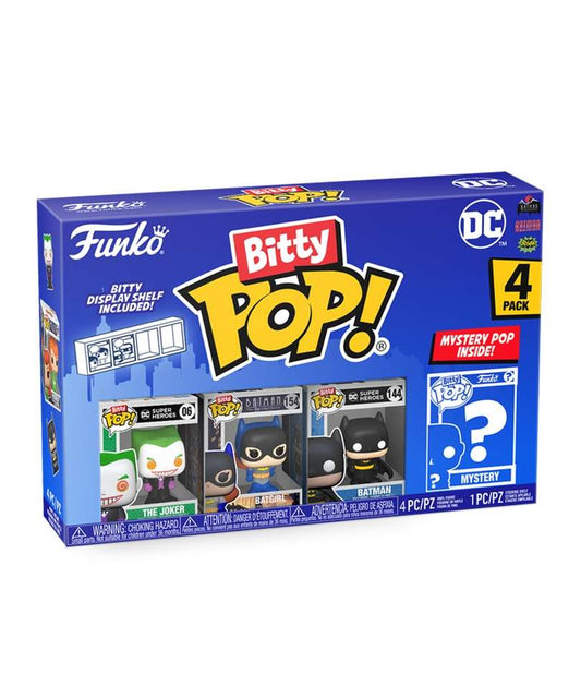 Funko Bitty Pop " The Joker / Batgirl / Batman (Classic Black) / Mystery Bitty (4-Pack) "